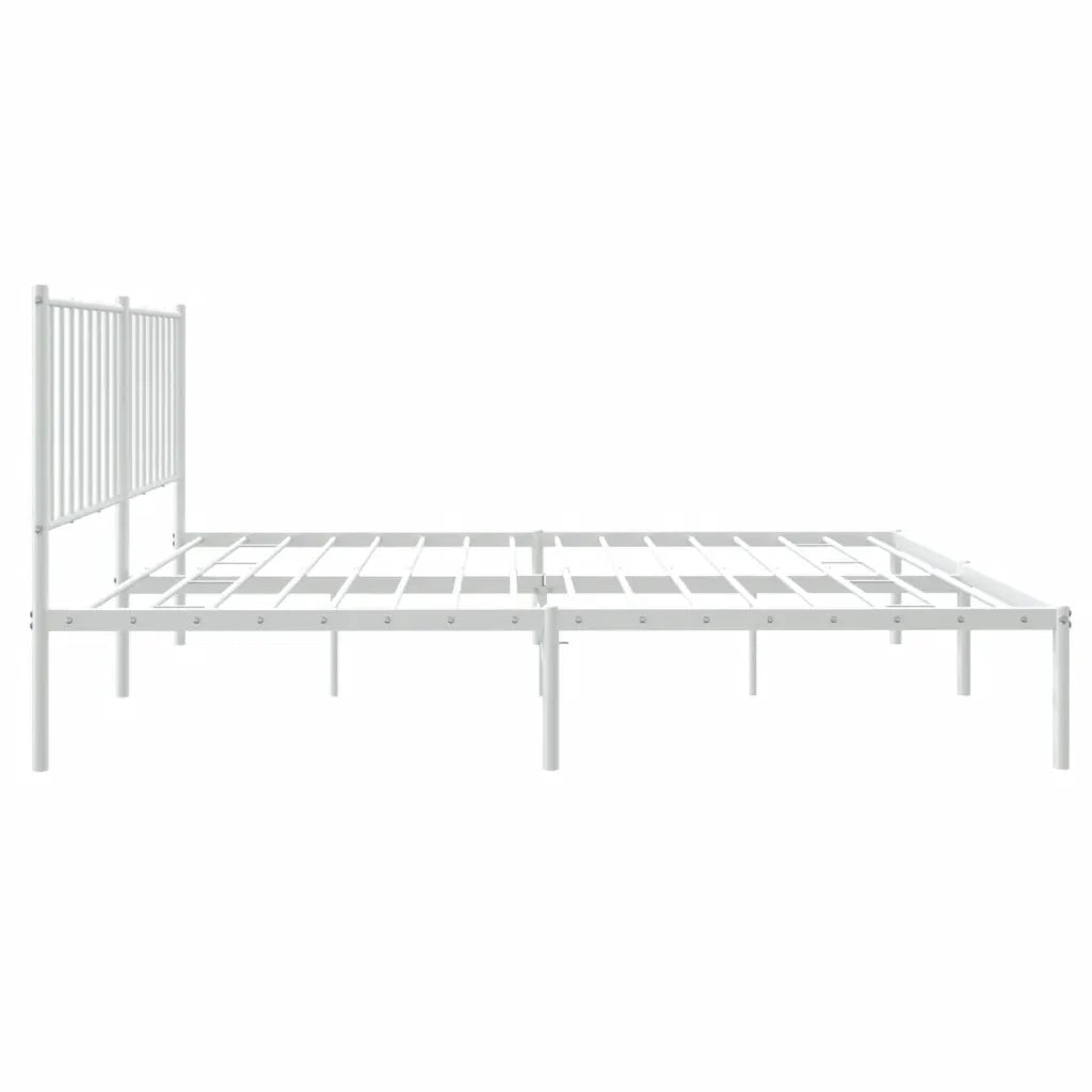 Giroletto con Testiera Metallo Bianco 140x190 cm 350931