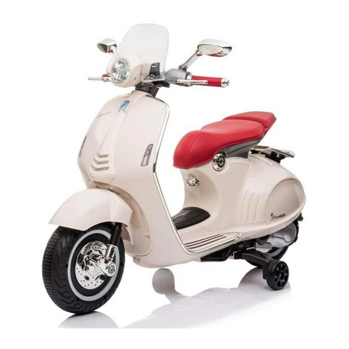 Moto Elettrica per Bambini Piaggio Vespa 946 12V con Parabrezza-Bianco