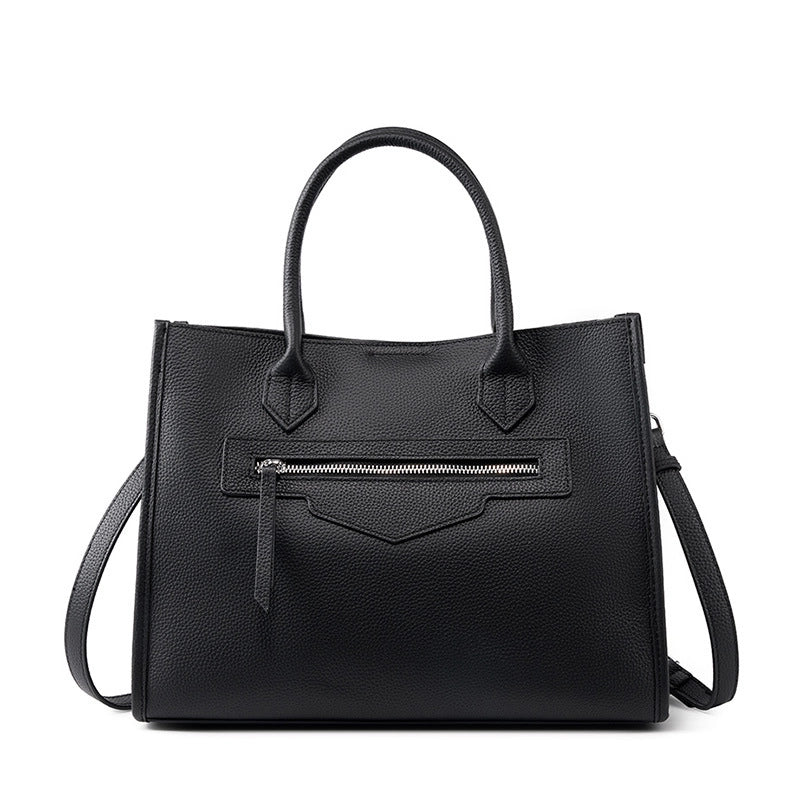 Borsa a tracolla da donna in vera pelle nera