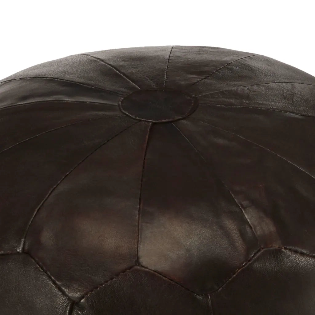 Pouf Marrone Scuro 40x35 cm in Vera Pelle di Capra 248130