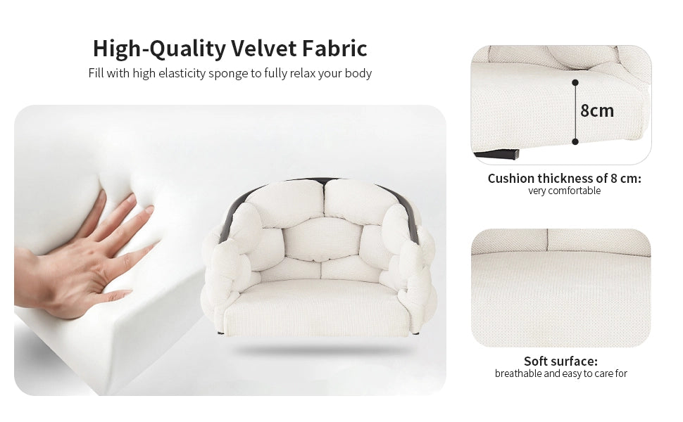Sedia da Pranzo Girevole 360¡ã con Schienale ¨C Xylo ¨C Beige, Velluto, Set 6 Pezzi