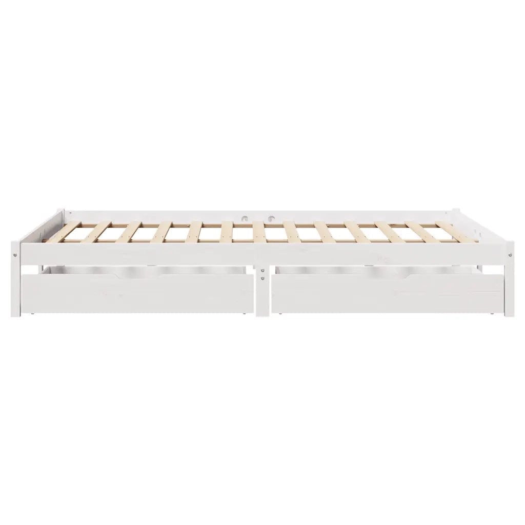 Letto senza Materasso Bianco 120x190 cm Legno Massello di Pino