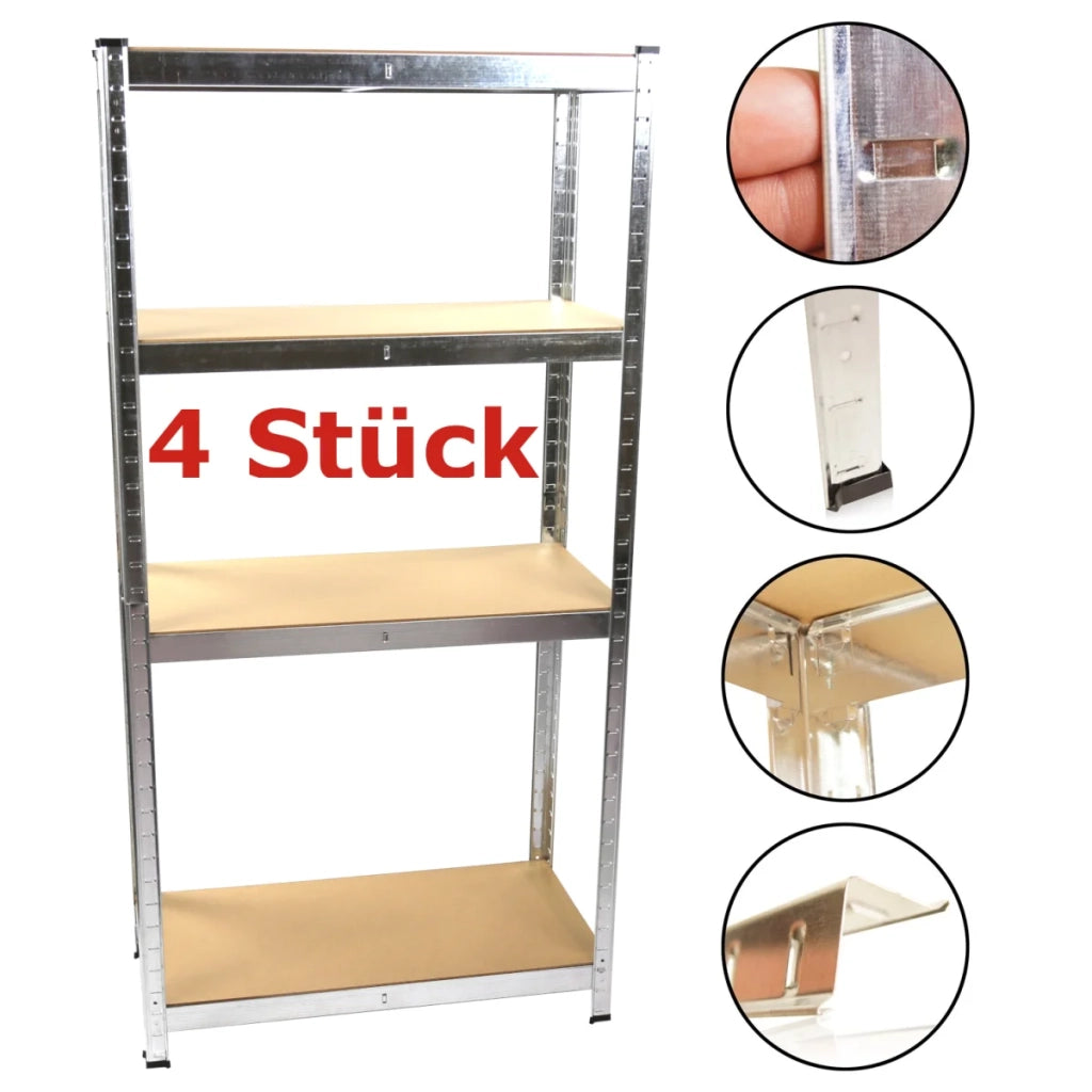 SET 4 ripiani resistenti 80 x 40 x 160 cm, base in MDF