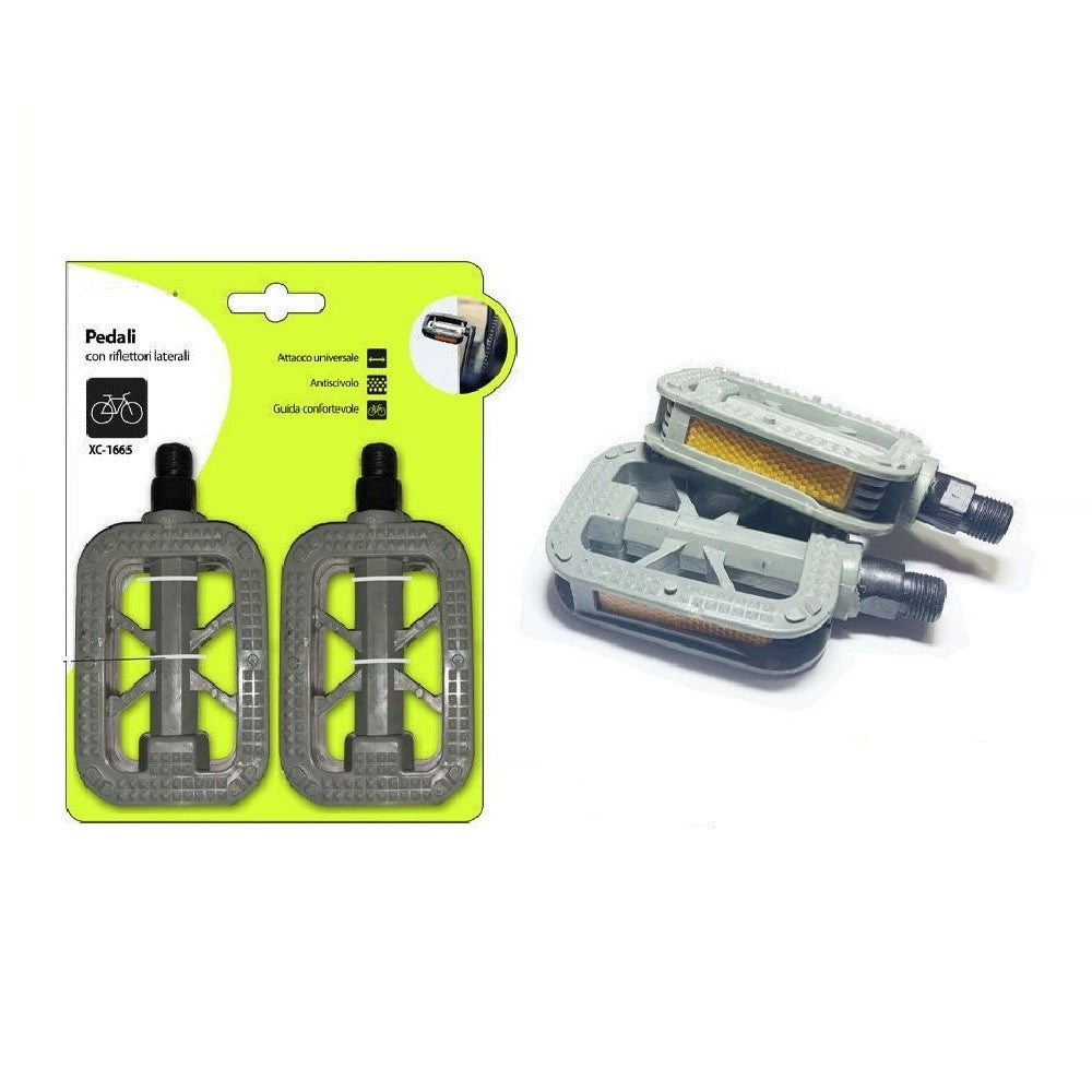 Trade Shop - Pedali Con Riflettori Laterali Antiscivolo Per Bicicletta Catarifrangenti Xc-1665 -