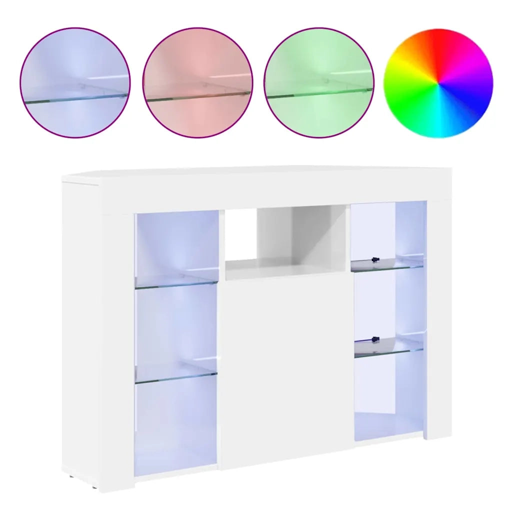 Mobile TV LED Angolare Bianco ad Alto Lucido 100x40x68cm