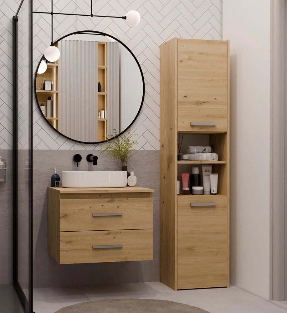 Mobile sottolavabo NEL 60 bagno bagno 2 cassetti rovere artisan