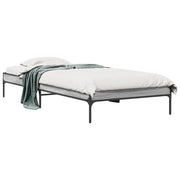 Letto singolo | Letto per adulti | Giroletto Grigio Sonoma 100x200 cm Legno Multistrato e Metallo
