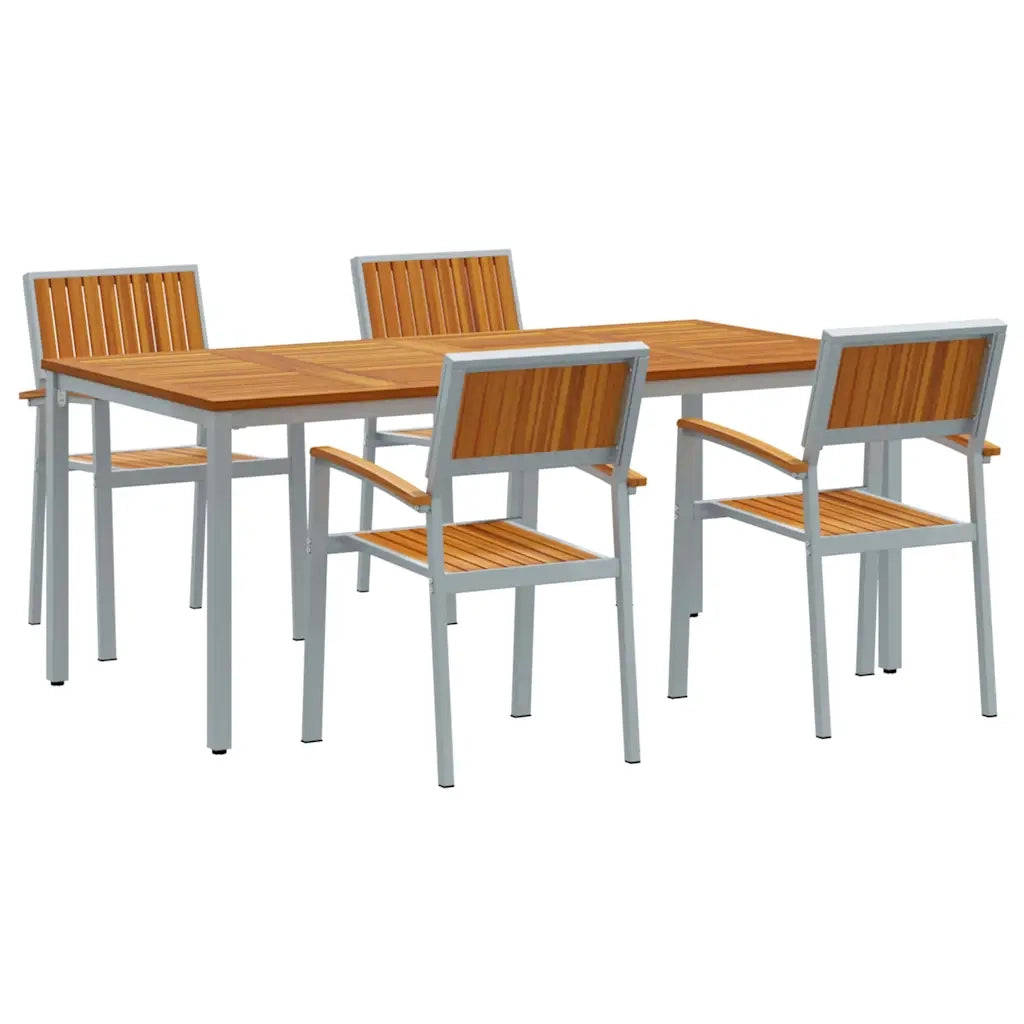 Set da Pranzo per Giardino 5 pcs Grigio 3284425