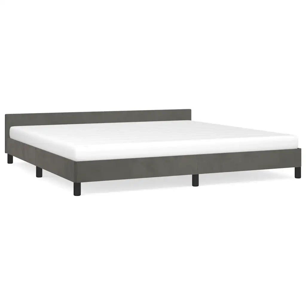 Letto matrimoniale | Letto per adulti | Giroletto senza Materasso Grigio Scuro 200x200 cm Velluto