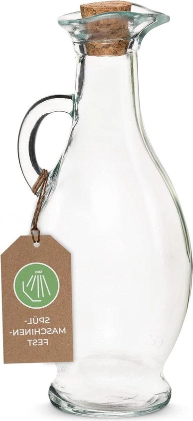 Karaf in vetro per riscaldatore di olio per massaggi - chiusura ermetica in kurk - resistente al lavastoviglie - resistente agli urti