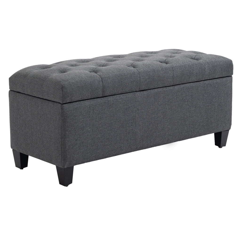 PANCA CONTENITORE 100x40x44 cm Grigio scuro in poliestere