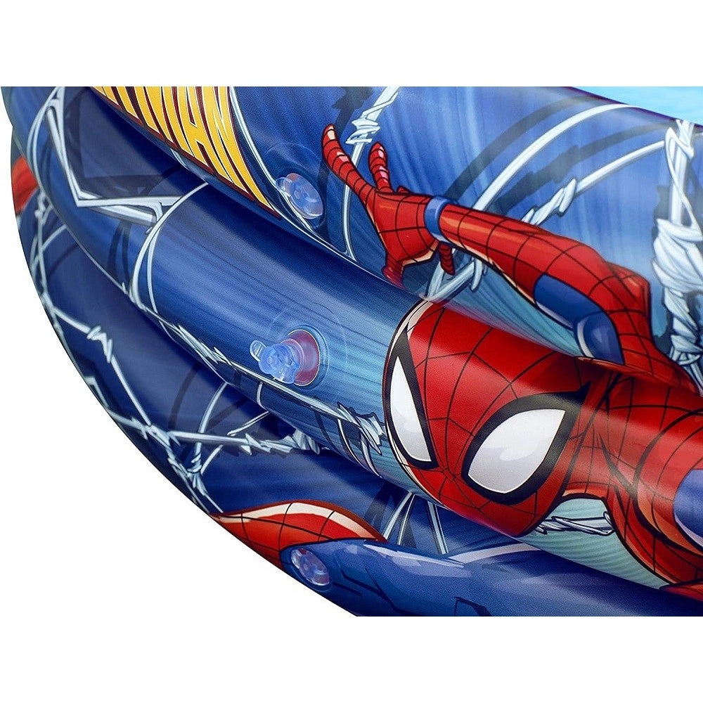 Trade Shop - Piscina Gonfiabile Spiderman L'uomo Ragno 3 Anelli 122x30cm Per Bambini 2+ 98018 -