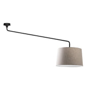 Vivien Plafoniera da Soffitto Nera con Paralume Conico Avorio E27 IP20 48cm - Design Moderno in Metallo e Tessuto per Interni - Rossini Group