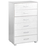 Mobile cassettiera 6 cassetti 68x40x115 cm in legno Rovere sbiancato
