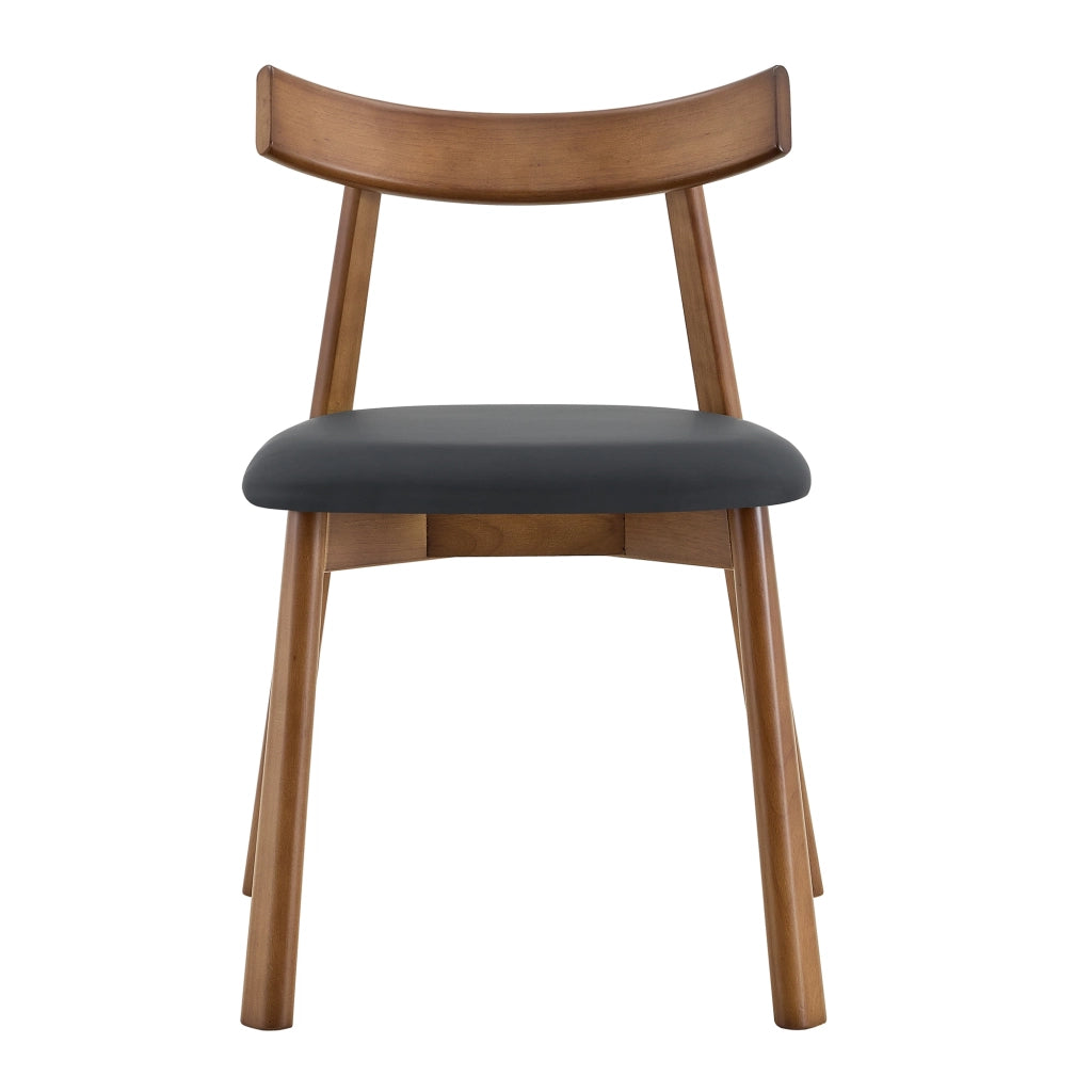 Set 2 sedie da pranzo scandinave in legno con seduta imbottita, nero
