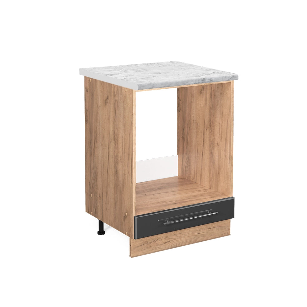 Mobile per forno da incasso Fame-Line Antracite lucido/Rovere dorato 60 cm, PL Marmo Vicco