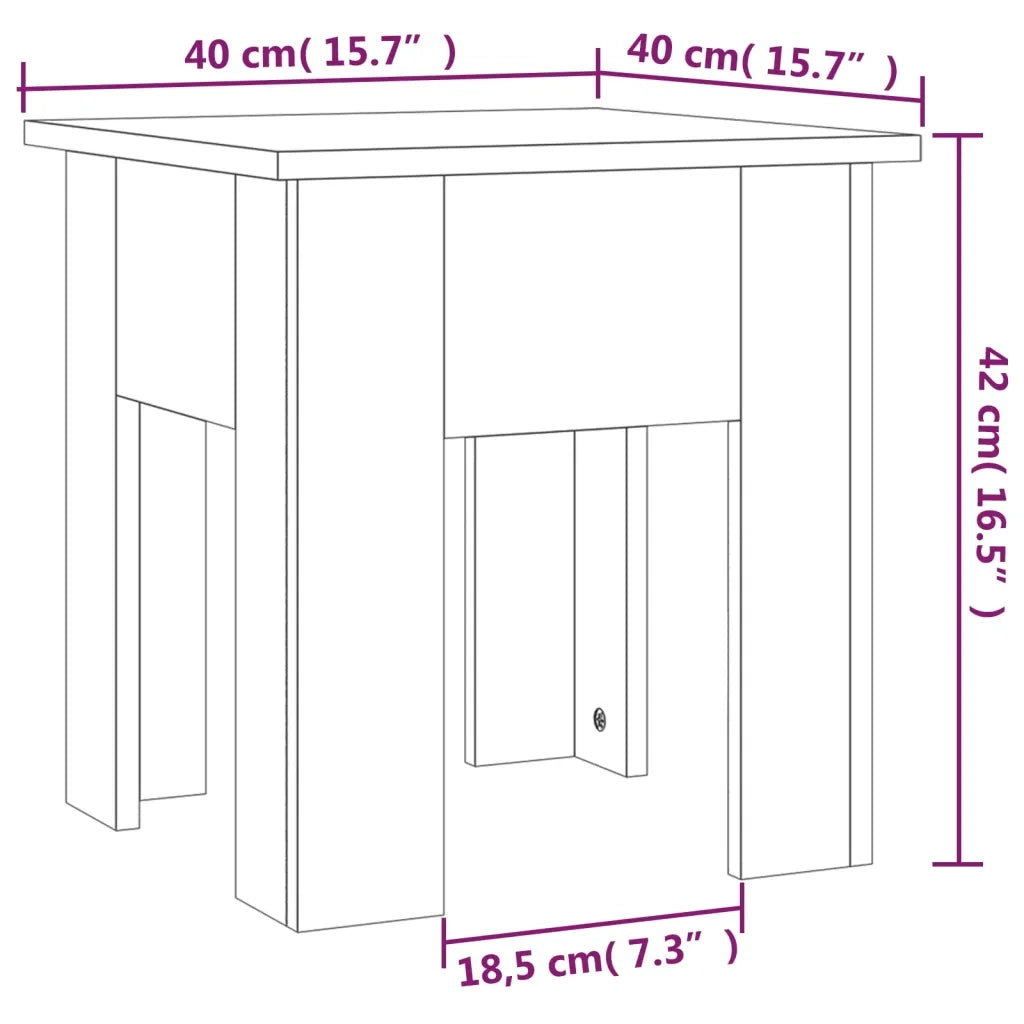 Tavolino da Salotto Bianco 40x40x42 cm in Truciolato 810250