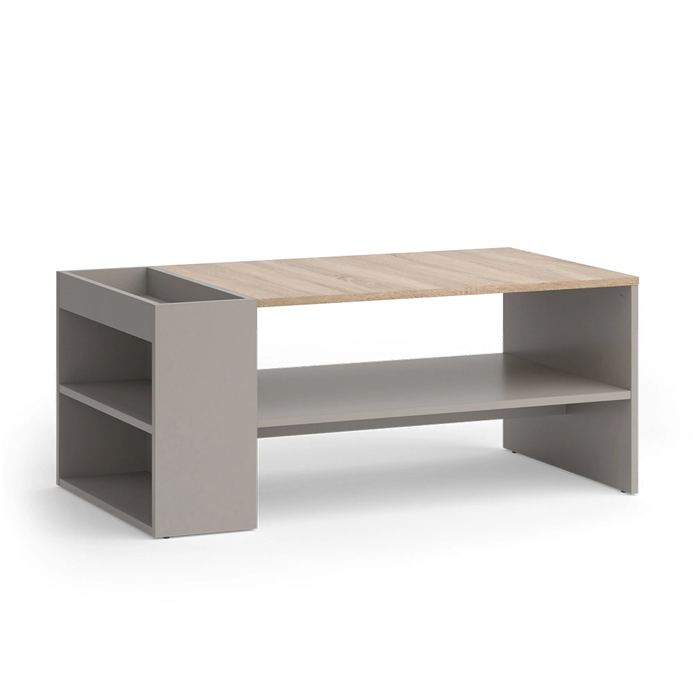 Vicco Tavolino da salotto Grigio 100 x 55 cm con ripiani