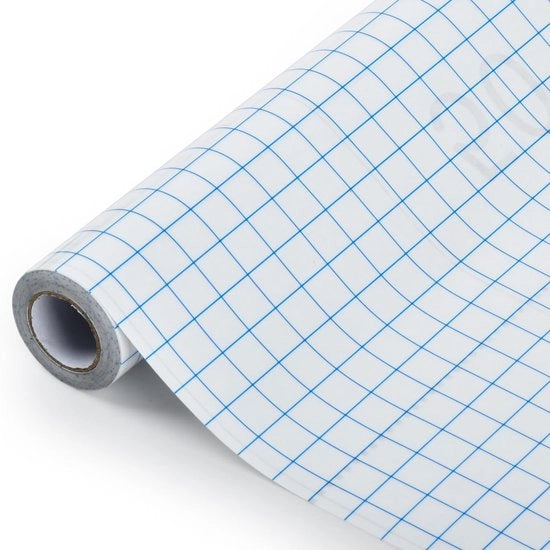 Folie di trasferimento Hoge Kwaliteit - 30,5 cm x 500 cm - Raster blu - PVC autofissante - Folie di vinile per plotter - Raster blu