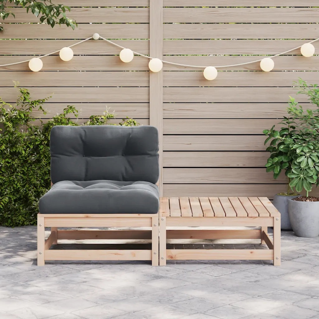 Set Divani da Giardino 2 pz | Set Salotto da Giardino con Cuscini Legno Massello Pino
