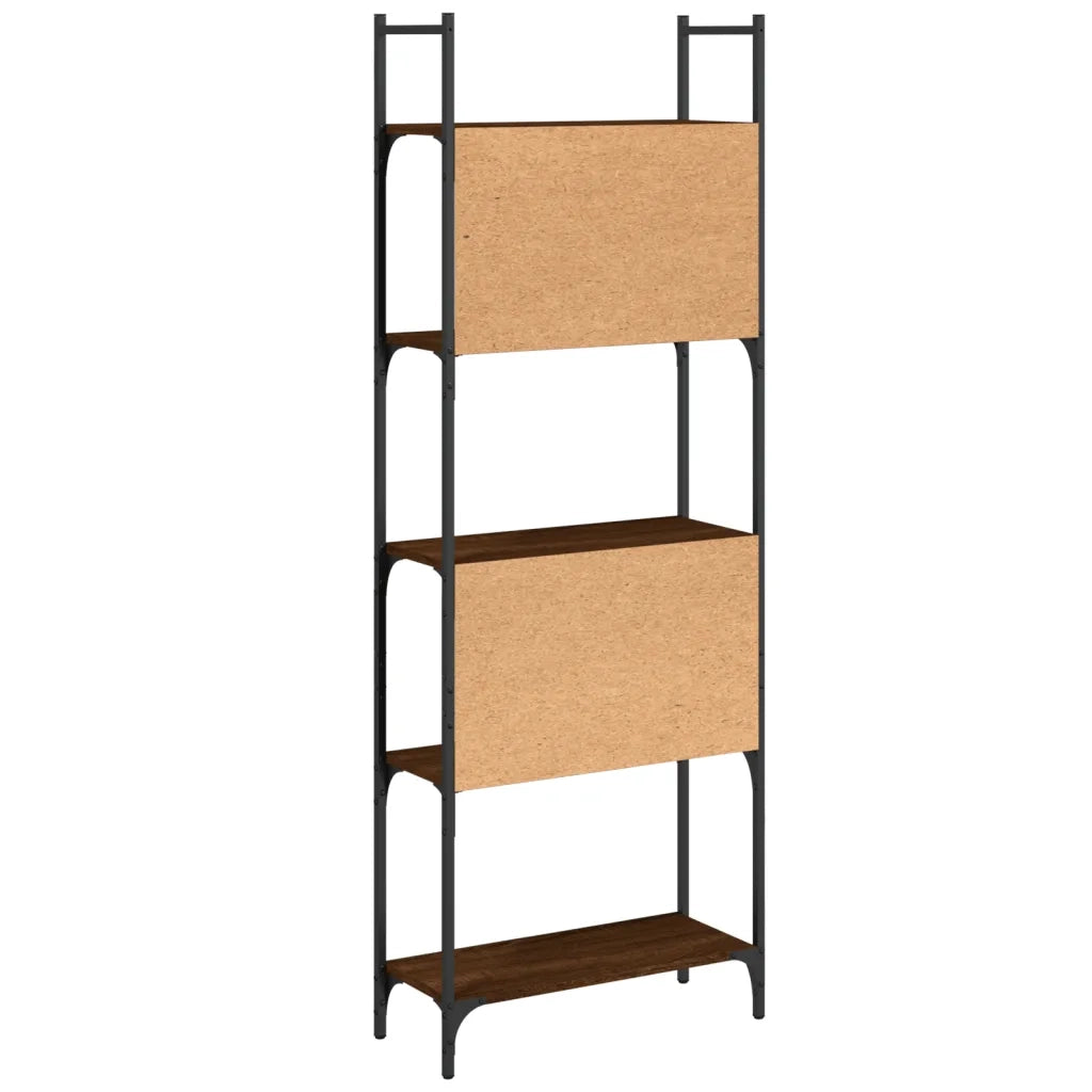 Libreria 5 Ripiani-Scaffale per Libri-Mobile di Stoccaggio Rovere Marrone 60,5x24x166,5 cm Multistrato