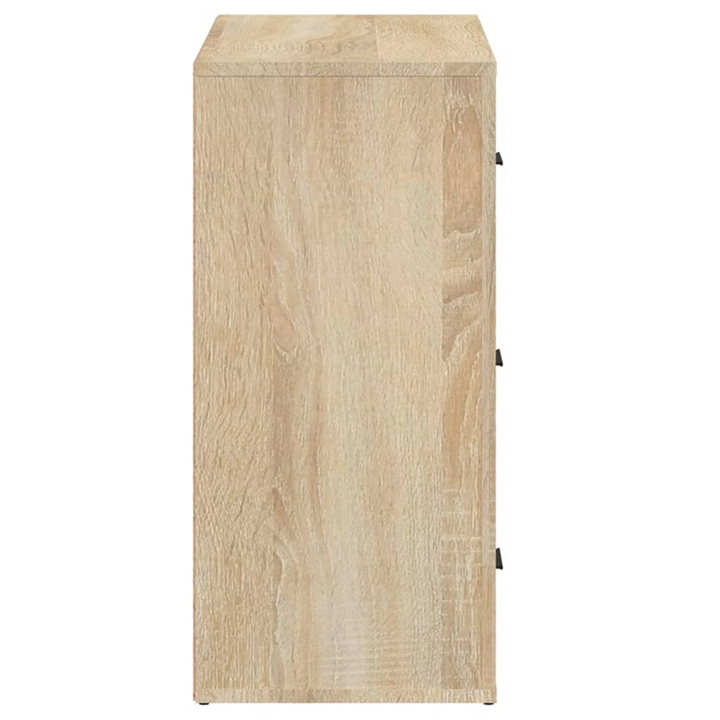 Buffet credenza cassettiera armadio mobile contenitore organizer cucina soggiorno rovere Sonoma 80 x 33 x 70 cm legno ingegnerizzato beige 02_0031717