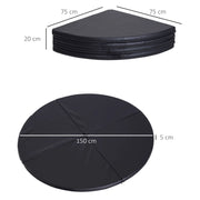 Materassino per Pole Dance pieghevole, 150 cm, nero, in plastica