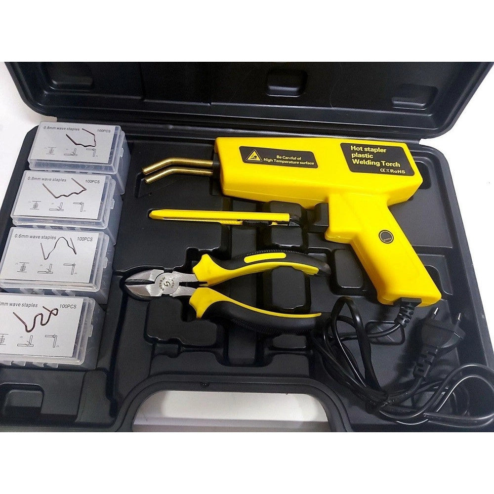 Trade Shop - Kit Pistola Saldatrice Saldatura Plastica 200w Riparazione Paraurti Auto 400pz -