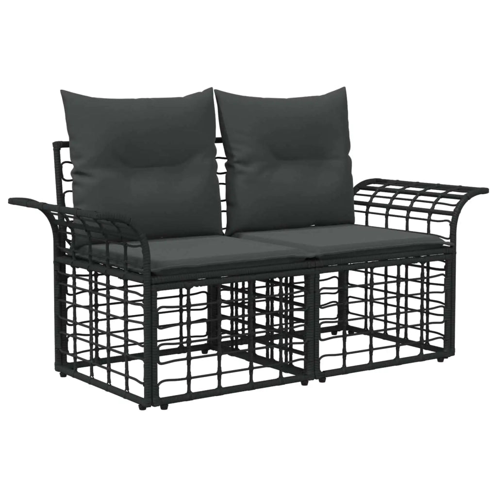Set Divano da Giardino 8 pz Nero e Grigio scuro polyrattan 3438005