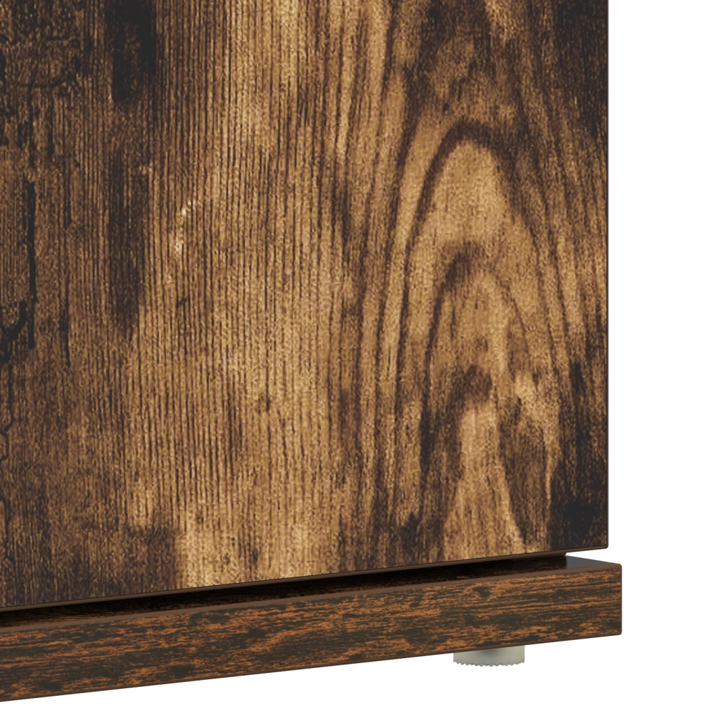 Mobile per Scarpe Rovere Affumicato 80x39x180 cm Legno Ingegnato