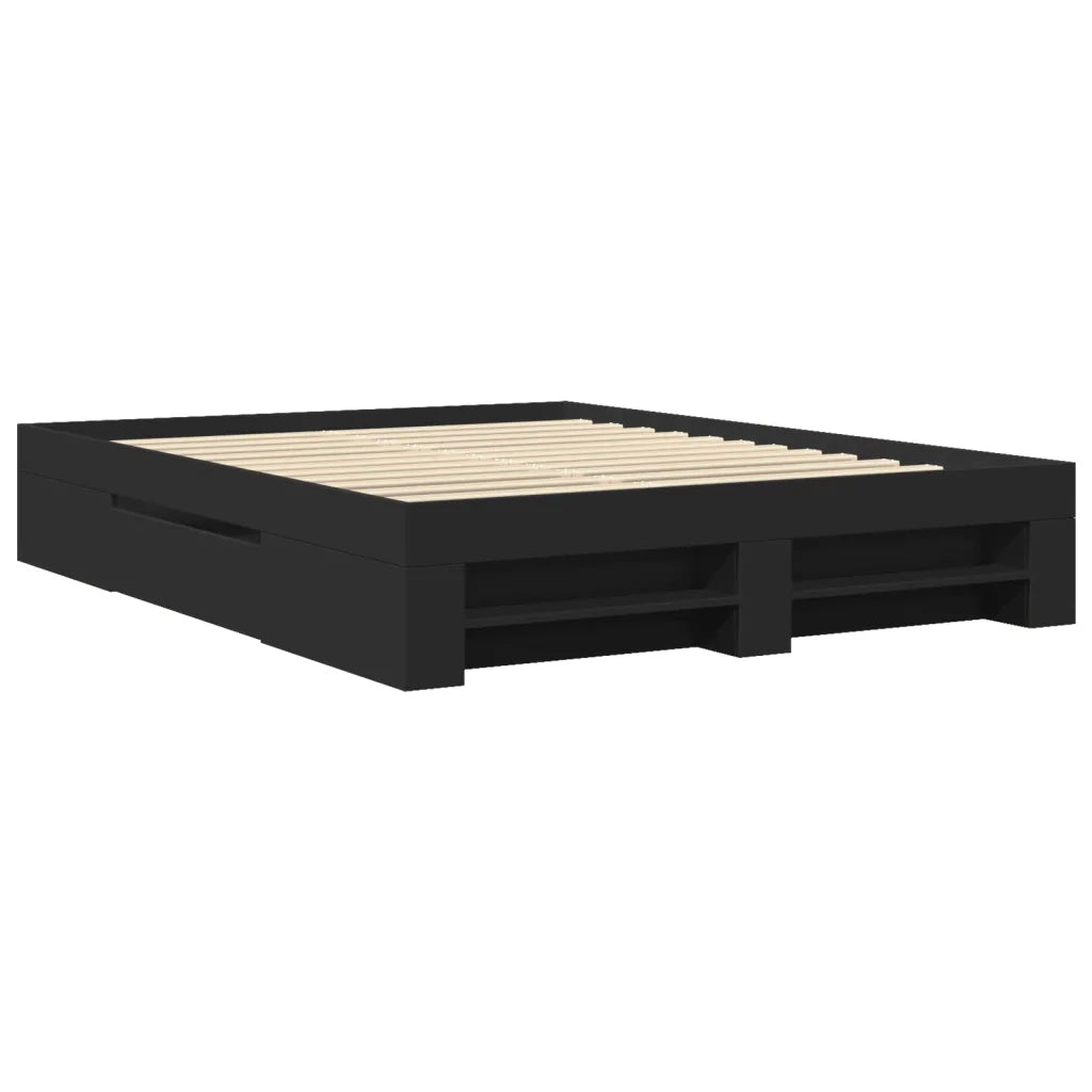 vidaXL Giroletto Nero 150x200 cm in Legno Multistrato