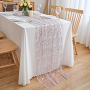 Tavolo da tavola con velo in chiffon trasparente 70 cm x 3 m in oro, decorazione da tavola per matrimoni e feste di Natale