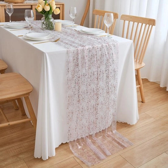 Tavolo da tavola con velo in chiffon trasparente 70 cm x 3 m in oro, decorazione da tavola per matrimoni e feste di Natale
