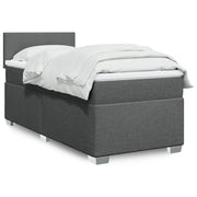 Giroletto a Molle con Materasso-Struttura Letto Grigio Scuro 80x200 cm Tessuto 288264