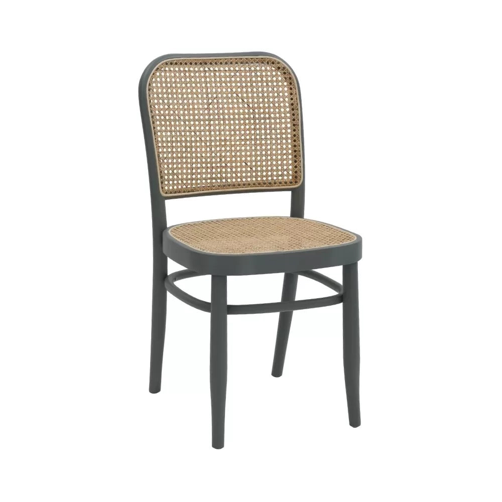 Set 2 sedie paglia di vienna in legno grigio 45x47x87 - Mobili 2G