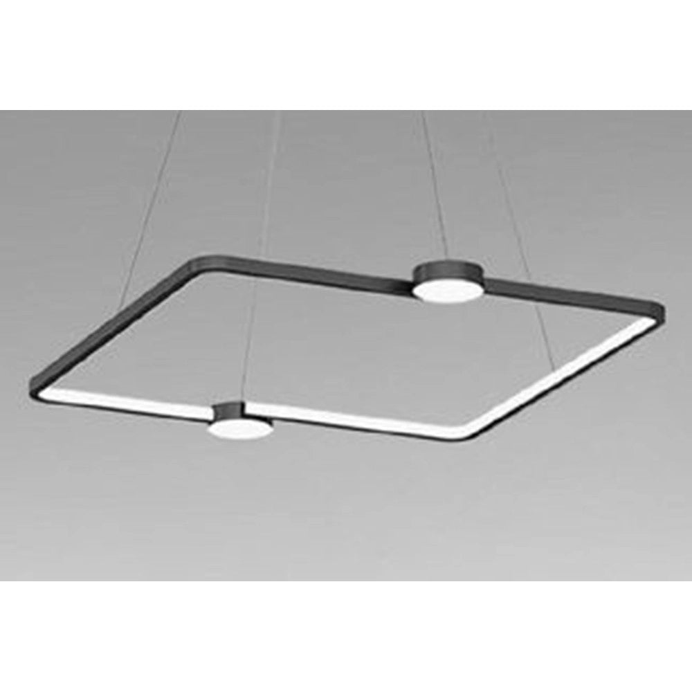 Trade Shop - Lampadario A Sospensione Led 30w Quadrato Con Telecomando Design Moderno Nero 71187 -