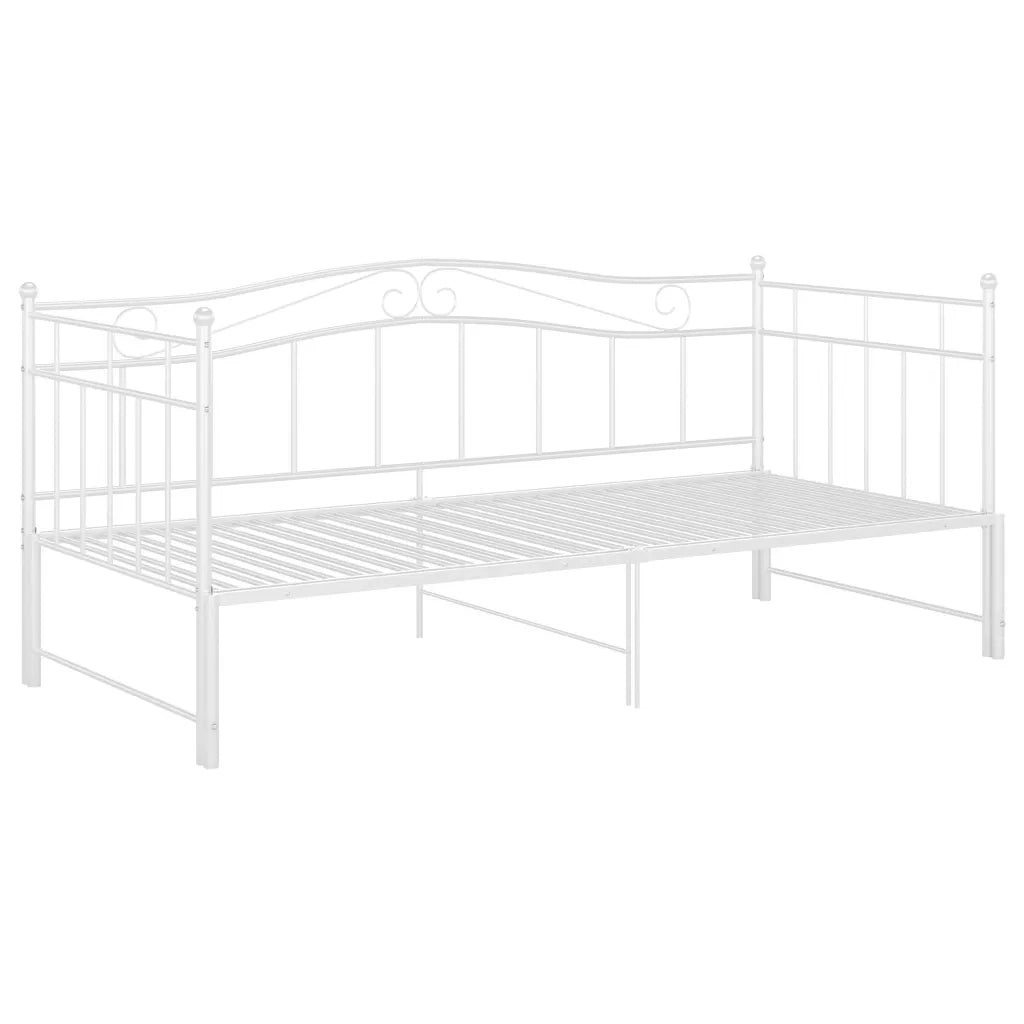 Telaio Divano Letto Estraibile Bianco in Metallo 90x200 cm 324783