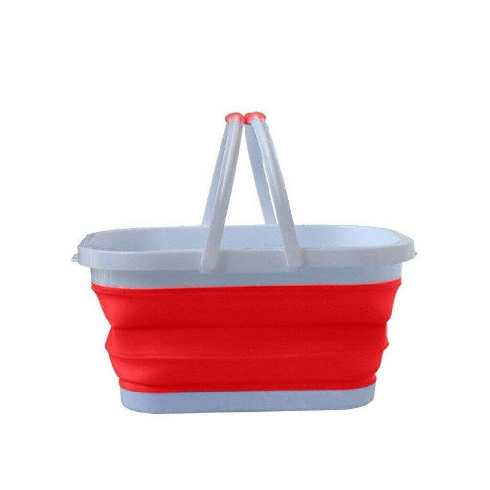 Trade Shop - Cesto Pieghevole In Silicone Multiuso Bagno Cucina Pic Nic Alimenti 38x27x19cm -