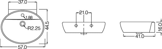 Lavabo d'appoggio serie klio 57 cm