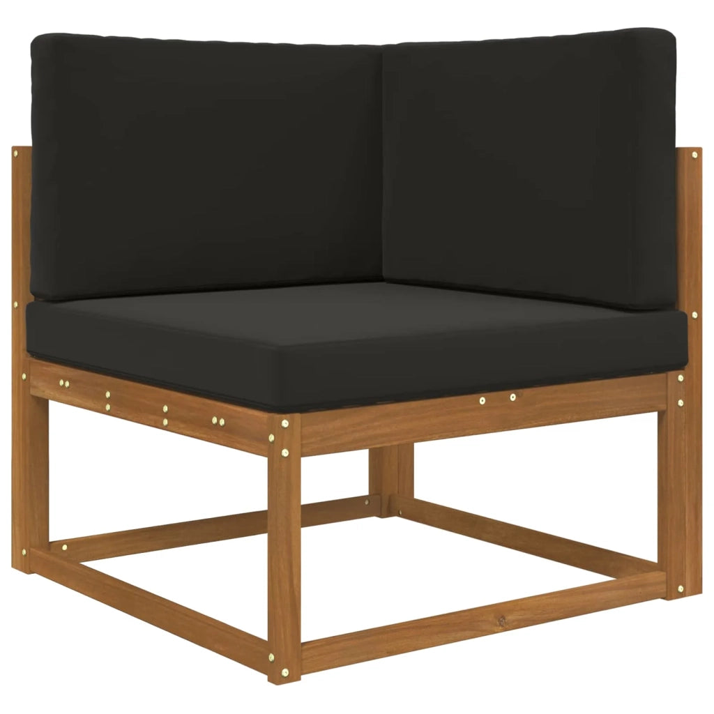 Cuscino per divano da esterno 3 pcs Nero Poliestere