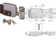 1pz elettroserratura porte legno pulsante interno 2 mandate 11670 mm60 sx cod:ferx.fer244480