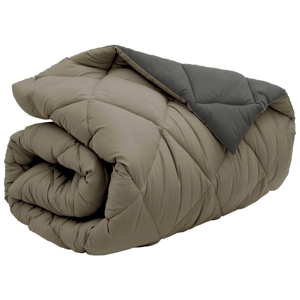 Piumone | Duvet Invernale Grigio chiaro e Antracite 135 x 200 cm