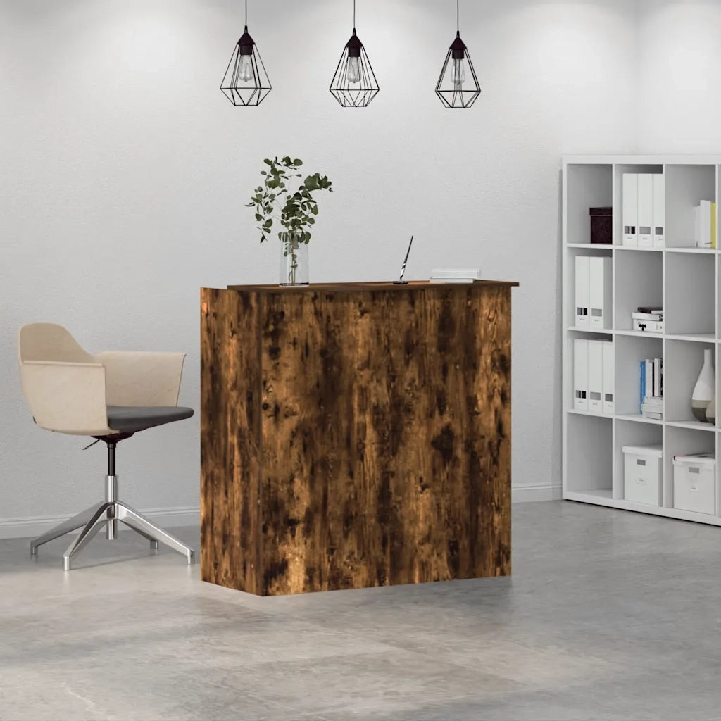 Banco Reception Rovere Fumo 100x50x103,5cm in Legno Multistrato 3324164