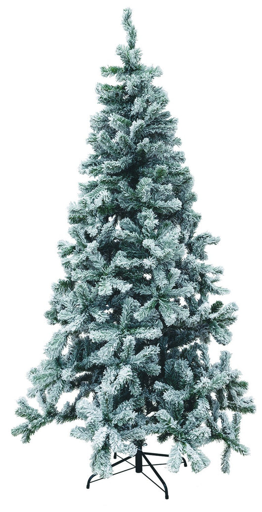 ALBERO DI NATALE SESTRIERE INNEVATO H. 180CM FOLTO E VOLUMINOSO IN PVC