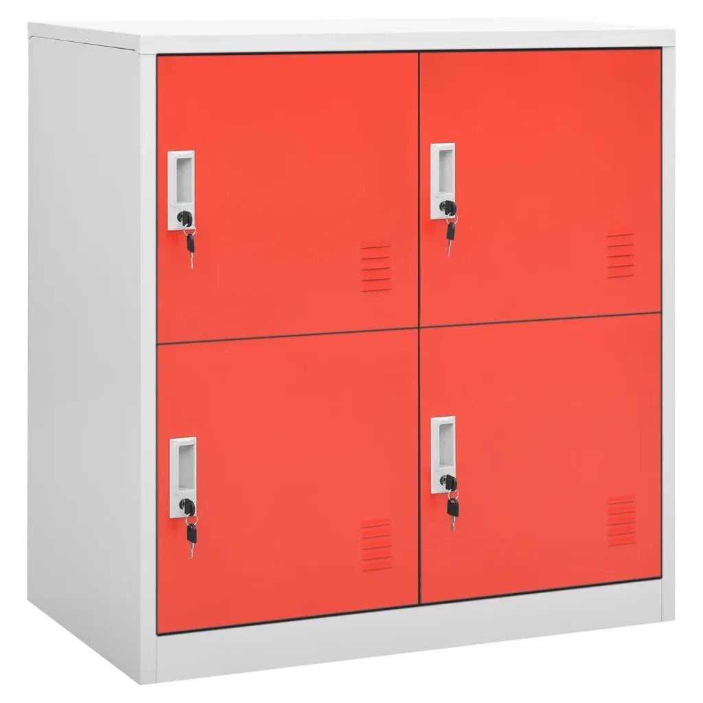Armadietto moderno con serratura 90 x 45 x 92 cm per ufficio o scuola acciaio grigio chiaro 02_0046921