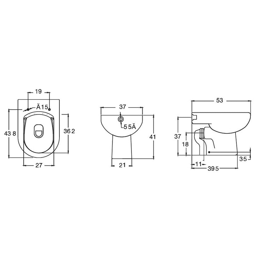 Vaso serie klio rimless filo muro
