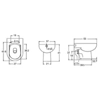 Vaso serie klio rimless filo muro