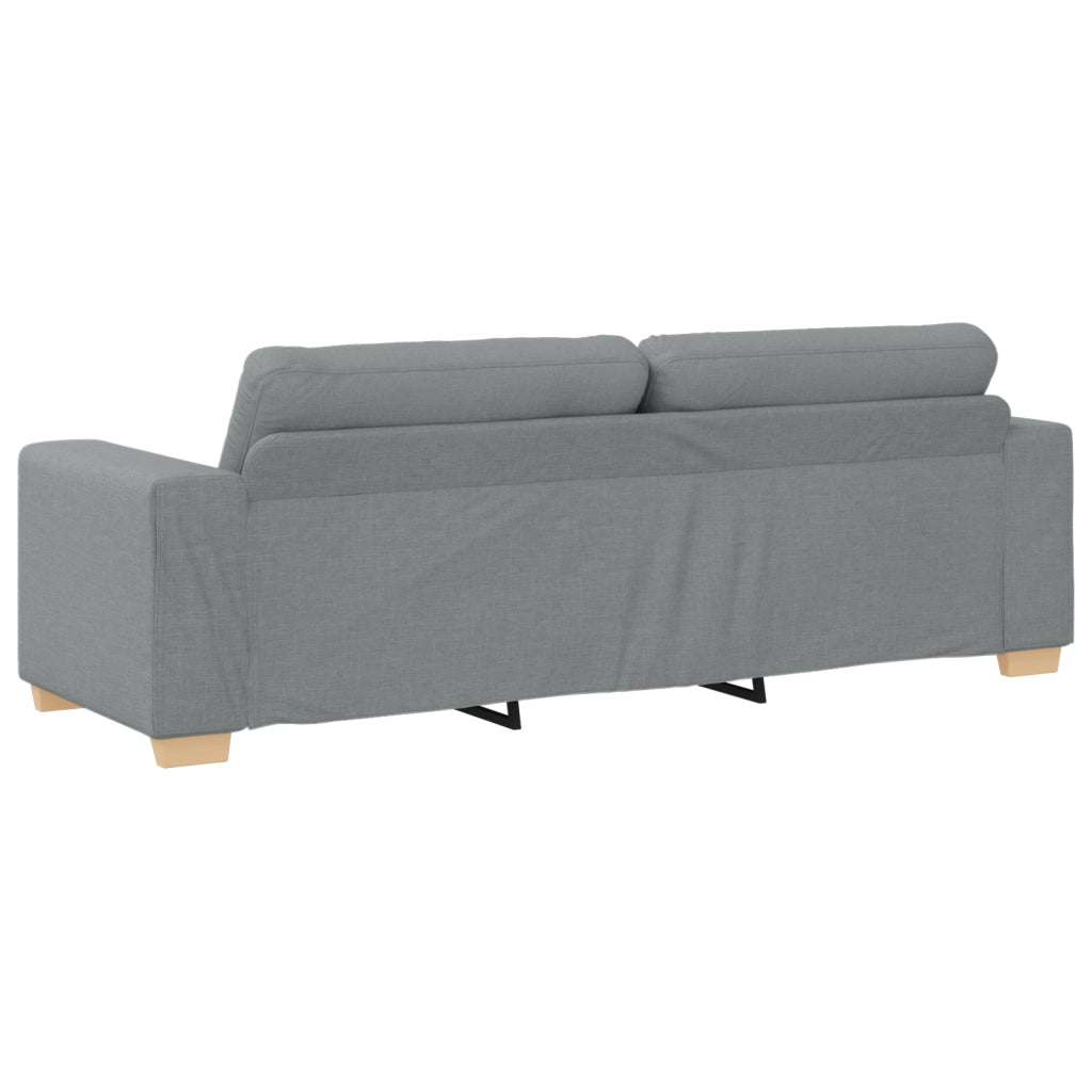 Set di Divani 3 Pezzi con Cuscini Tessuto Grigio Chiaro