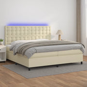Giroletto a Molle con Materasso e LED Crema 200x200 cm cod mxl 62182