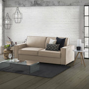 Divano fisso Abernathy, Divano a 3 posti, Made in Italy, SofÒ  Soggiorno in tessuto, con Braccioli slim, cm 200x95h90, Beige